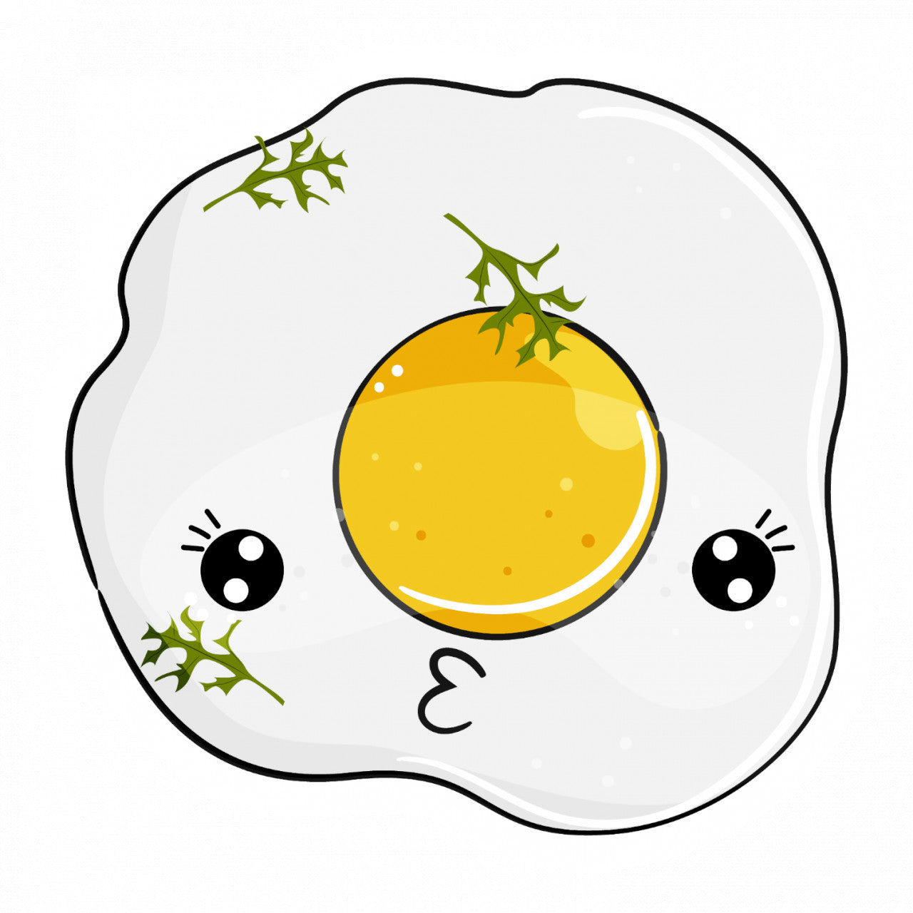 Set 5 bucati, Sticker decorativ, Ou prajit cu rozmarin, Rezistent la apa, NO10081, 6 cm, Multicolor