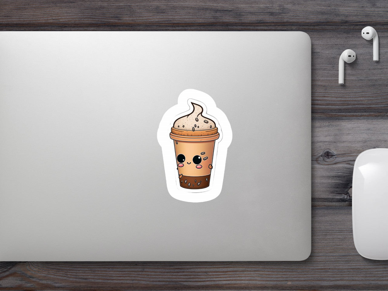 Set 5 bucati, Sticker decorativ, Pahar cu cafea, Rezistent la apa, NO10085, 6 cm, Multicolor