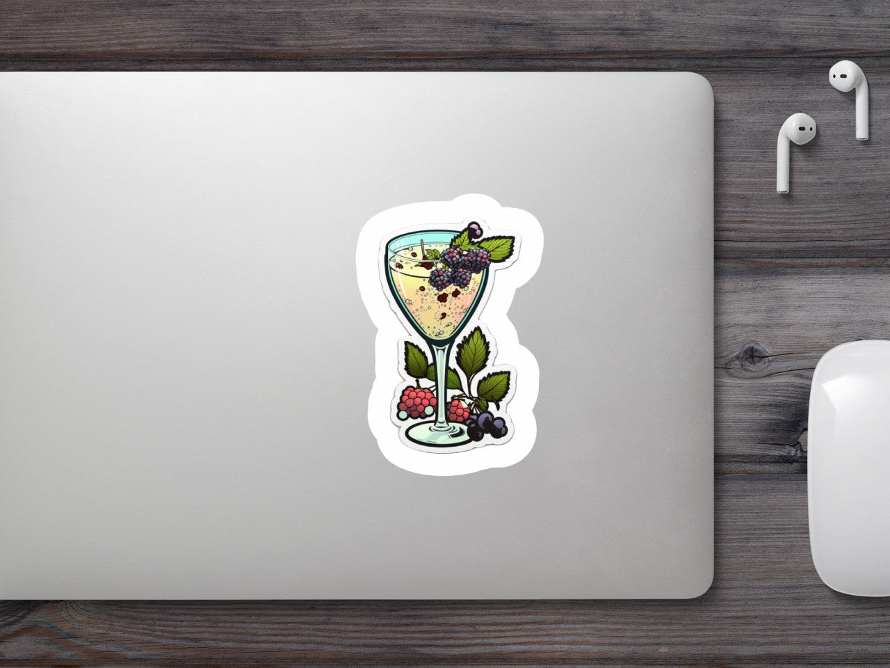 Set 5 bucati, Sticker decorativ, Pahar cu socata, Rezistent la apa, NO10089, 6 cm, Multicolor