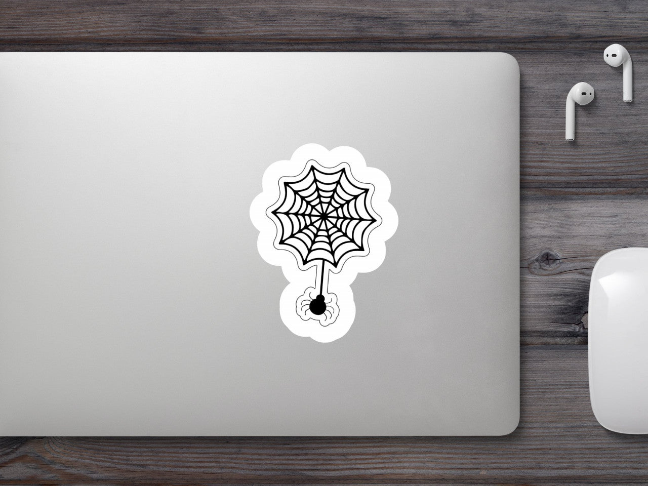 Set 5 bucati, Sticker decorativ, Paianjen cu panza de Halloween, Rezistent la apa, NO10093, 6 cm, Multicolor