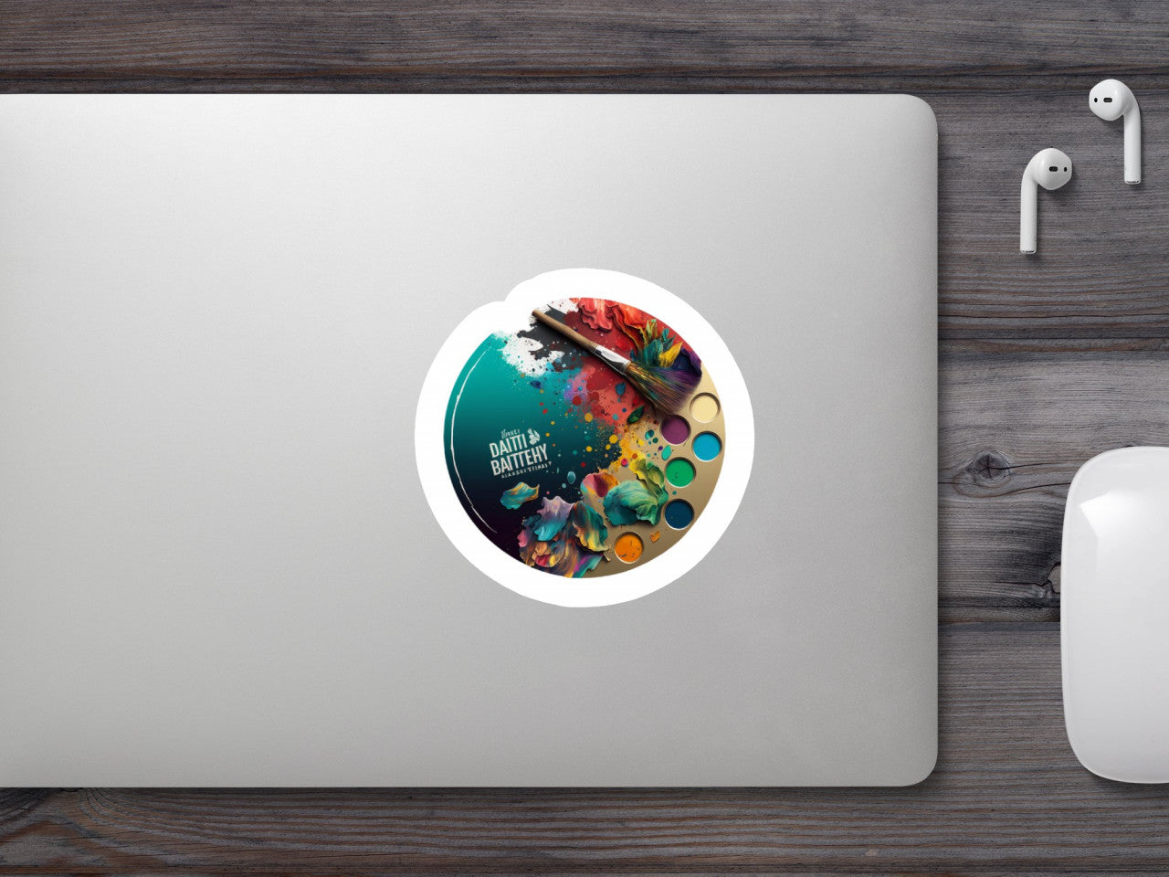 Set 5 bucati, Sticker decorativ, Paleta pentru pictura cu pensula, Rezistent la apa, NO10100, 6 cm, Multicolor