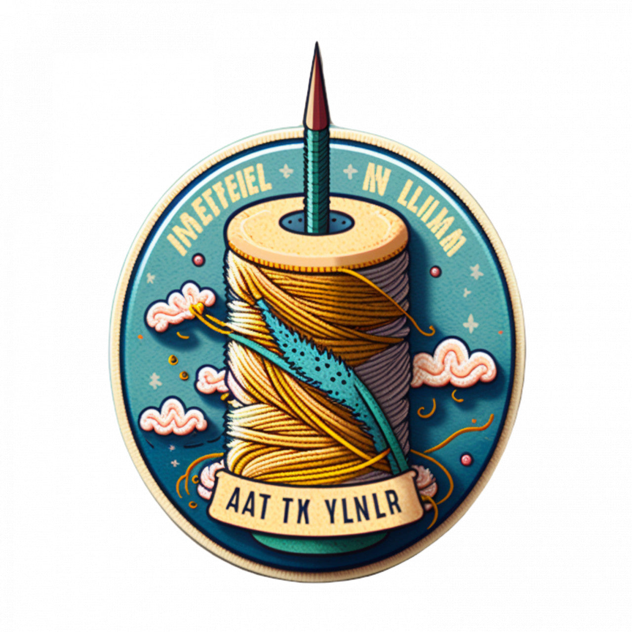 Set 5 bucati, Sticker decorativ, Papiota de ata si ac, Rezistent la apa, NO10108, 6 cm, Multicolor