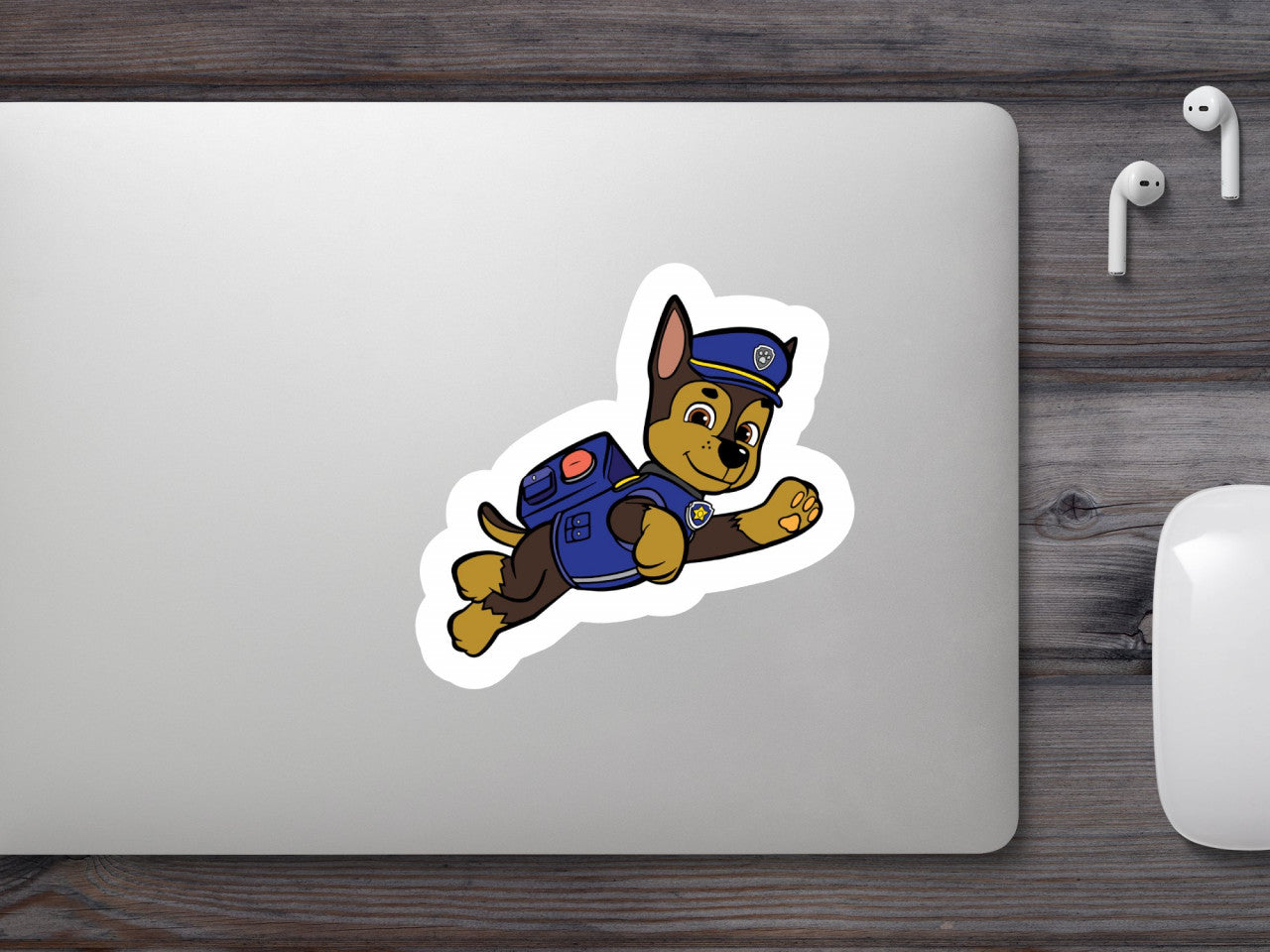 Set 5 bucati, Sticker decorativ, Paw Patrol Chase alearga, Rezistent la apa, NO10125, 6 cm, Multicolor