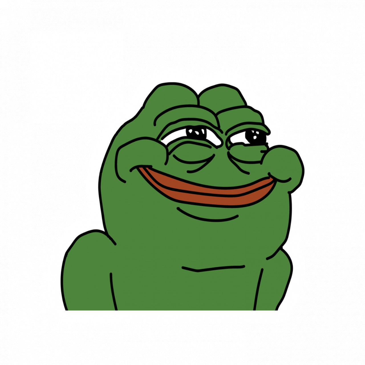 Set 5 bucati, Sticker decorativ, Pepe the Frog fericit, Rezistent la apa, NO10142, 6 cm, Multicolor