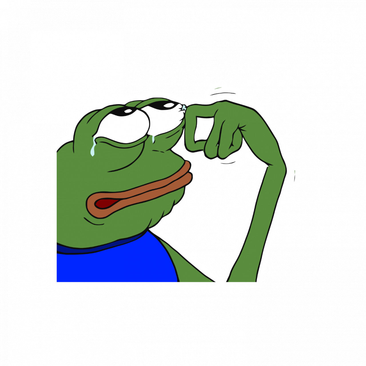 Set 5 bucati, Sticker decorativ, Pepe the Frog plangacios, Rezistent la apa, NO10147, 6 cm, Multicolor