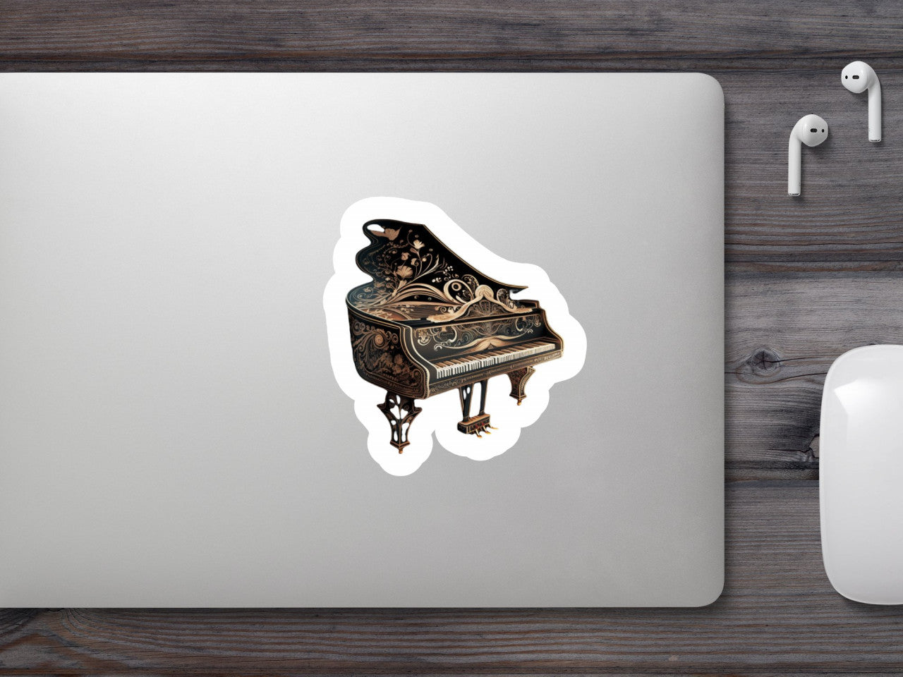 Set 5 bucati, Sticker decorativ, Pianul clasic, Rezistent la apa, NO10158, 6 cm, Multicolor