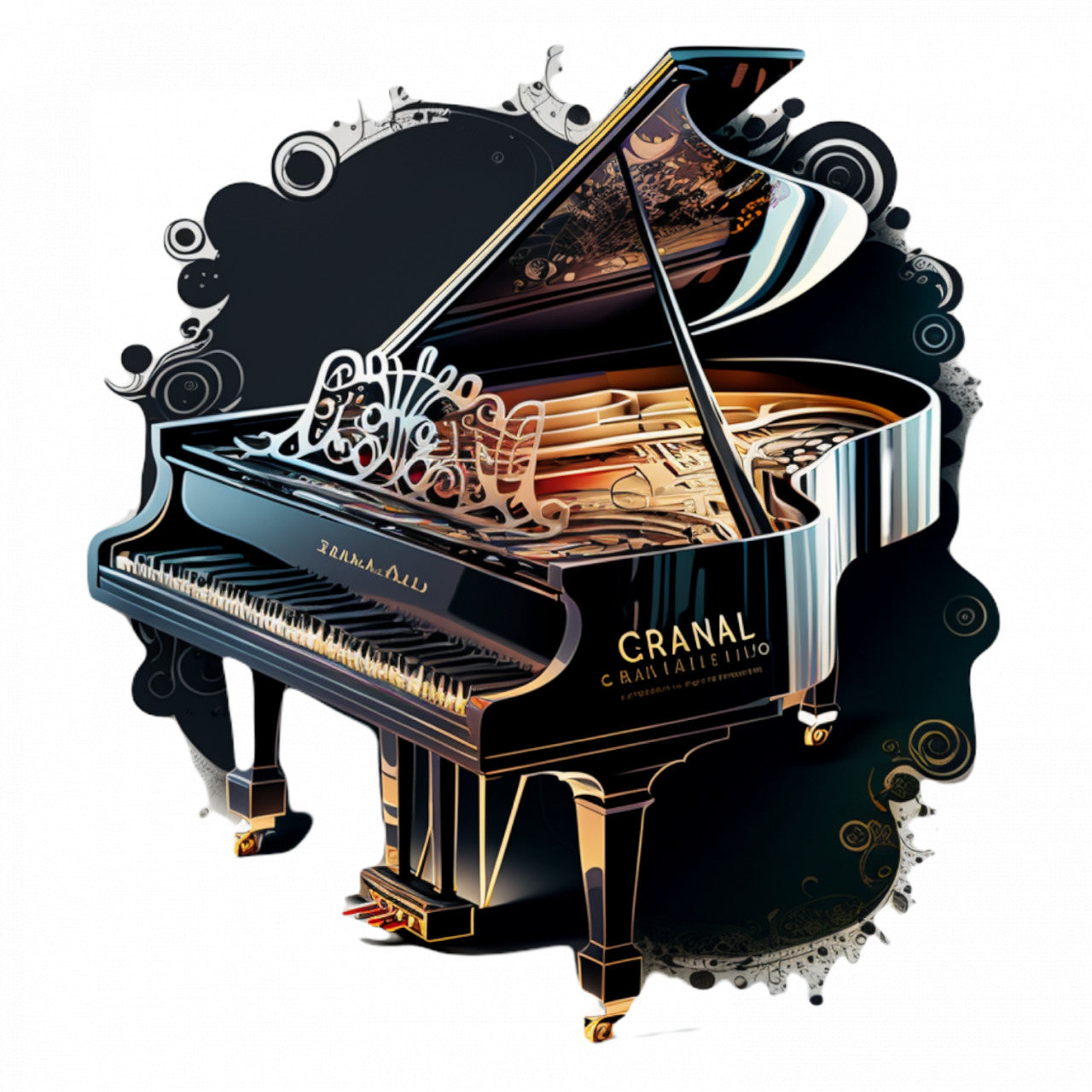 Set 5 bucati, Sticker decorativ, Pianul incredibil, Rezistent la apa, NO10159, 6 cm, Multicolor