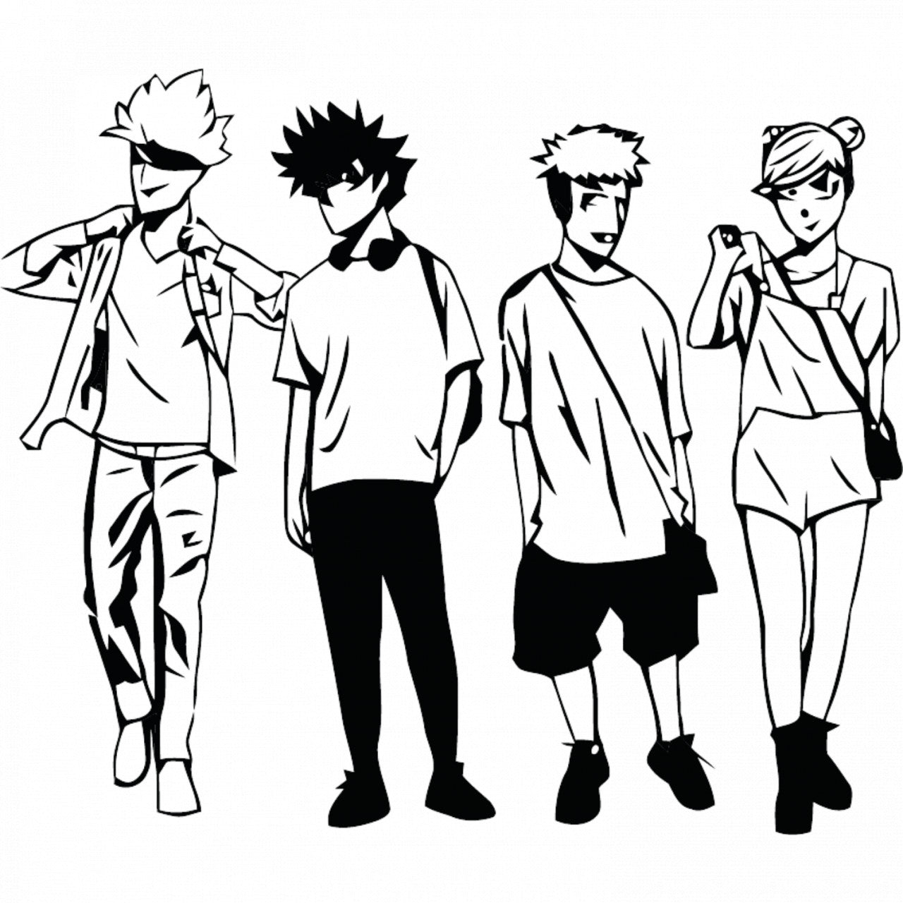 Set 5 bucati, Sticker decorativ, Pierduti in paradis Jujutsu Kaisen, Rezistent la apa, NO10164, 6 cm, Multicolor