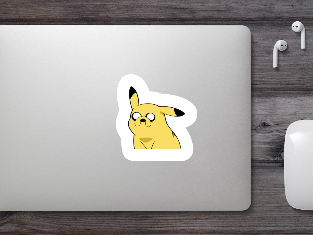 Set 5 bucati, Sticker decorativ, Pikachu Meme, Rezistent la apa, NO10165, 6 cm, Multicolor