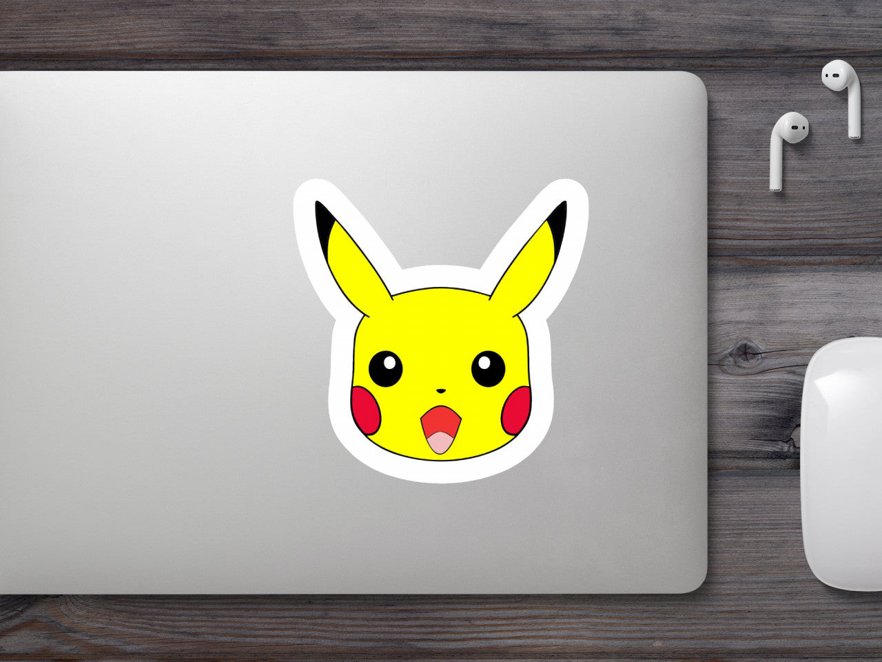 Set 5 bucati, Sticker decorativ, Pikachu mirat, Rezistent la apa, NO10167, 6 cm, Multicolor