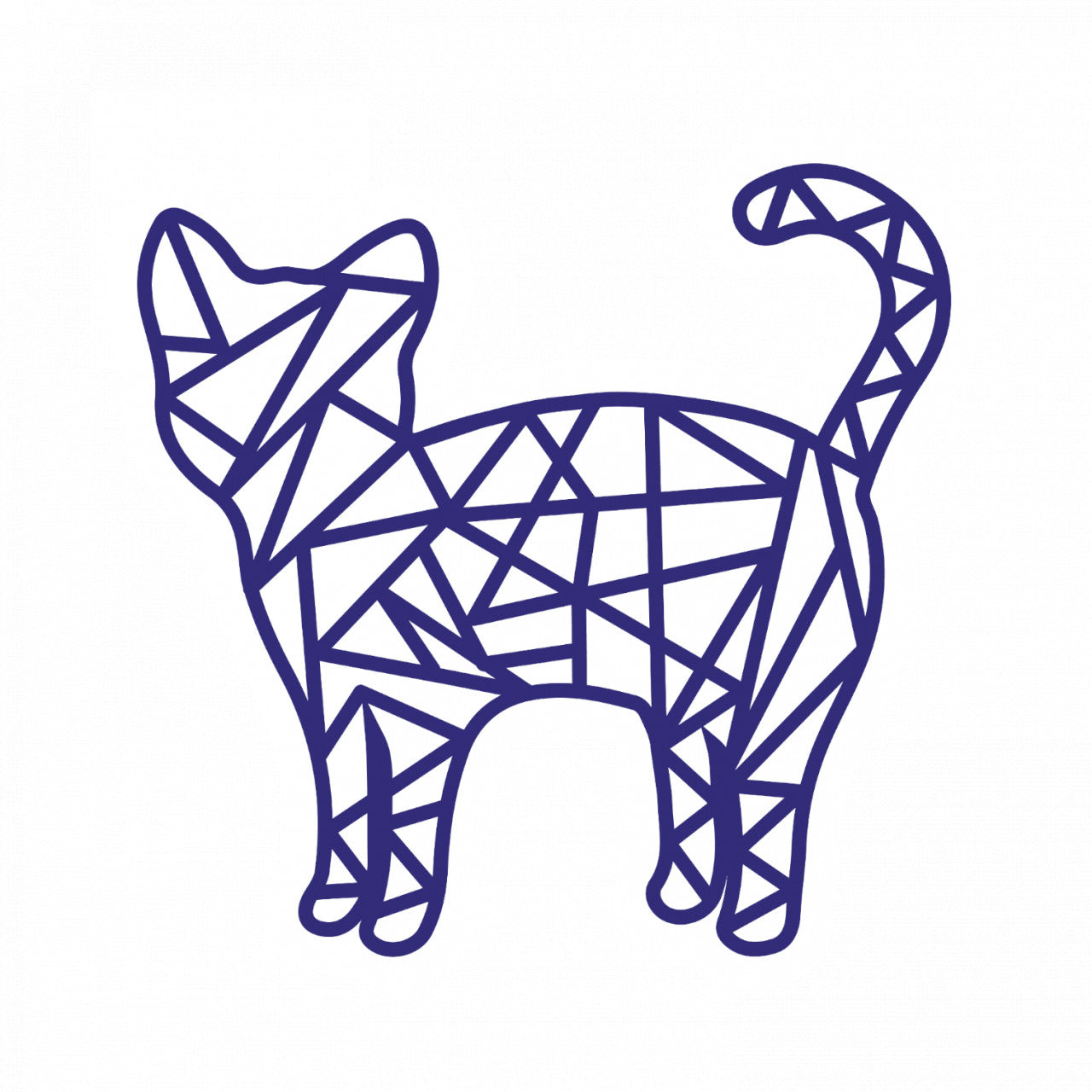 Set 5 bucati, Sticker decorativ, Pisica desenata abstract, Rezistent la apa, NO10205, 6 cm, Multicolor