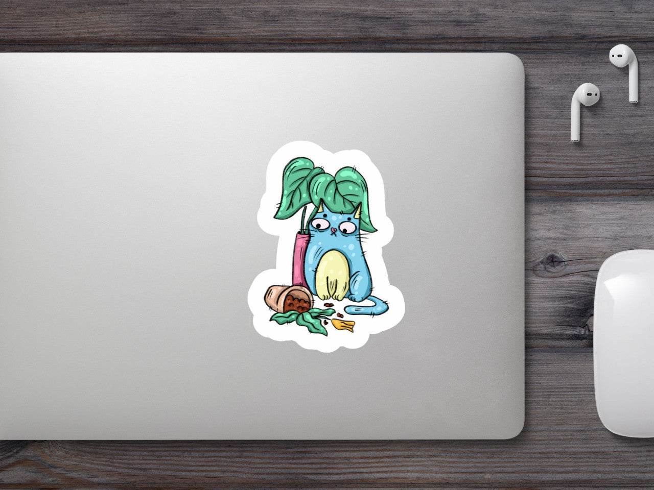 Set 5 bucati, Sticker decorativ, Pisica harnicuta, Rezistent la apa, NO10224, 6 cm, Multicolor