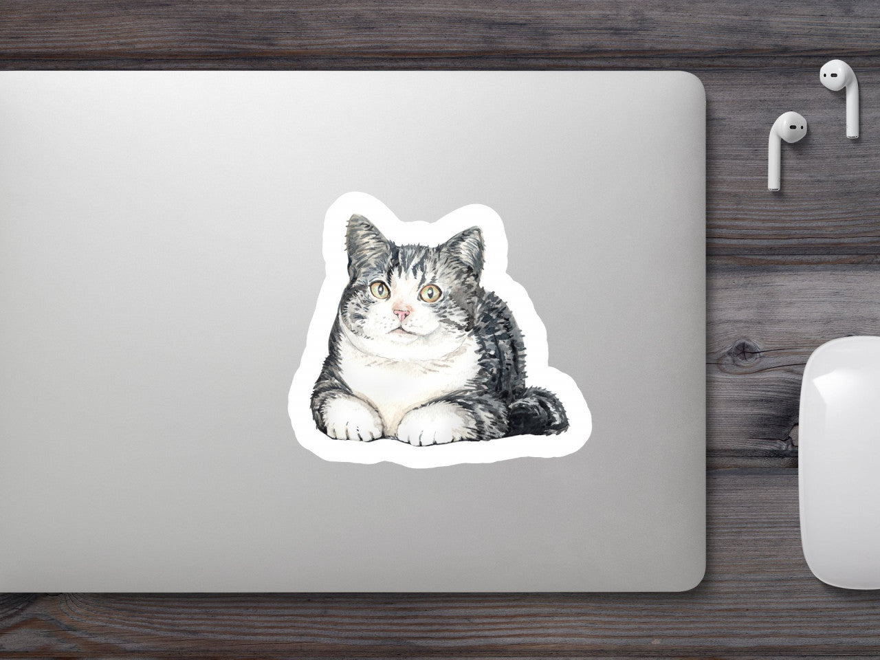 Set 5 bucati, Sticker decorativ, Pisica se odihneste pe jos, Rezistent la apa, NO10251, 6 cm, Multicolor