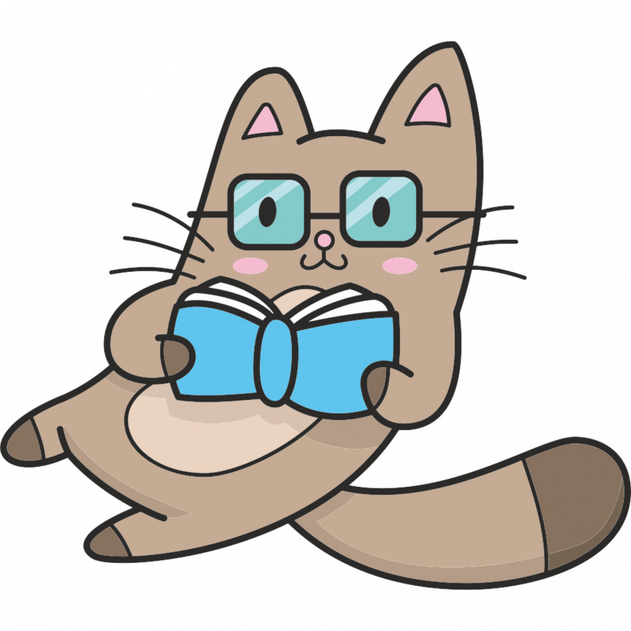 Set 5 bucati, Sticker decorativ, Pisica silitoare, Rezistent la apa, NO10252, 6 cm, Multicolor