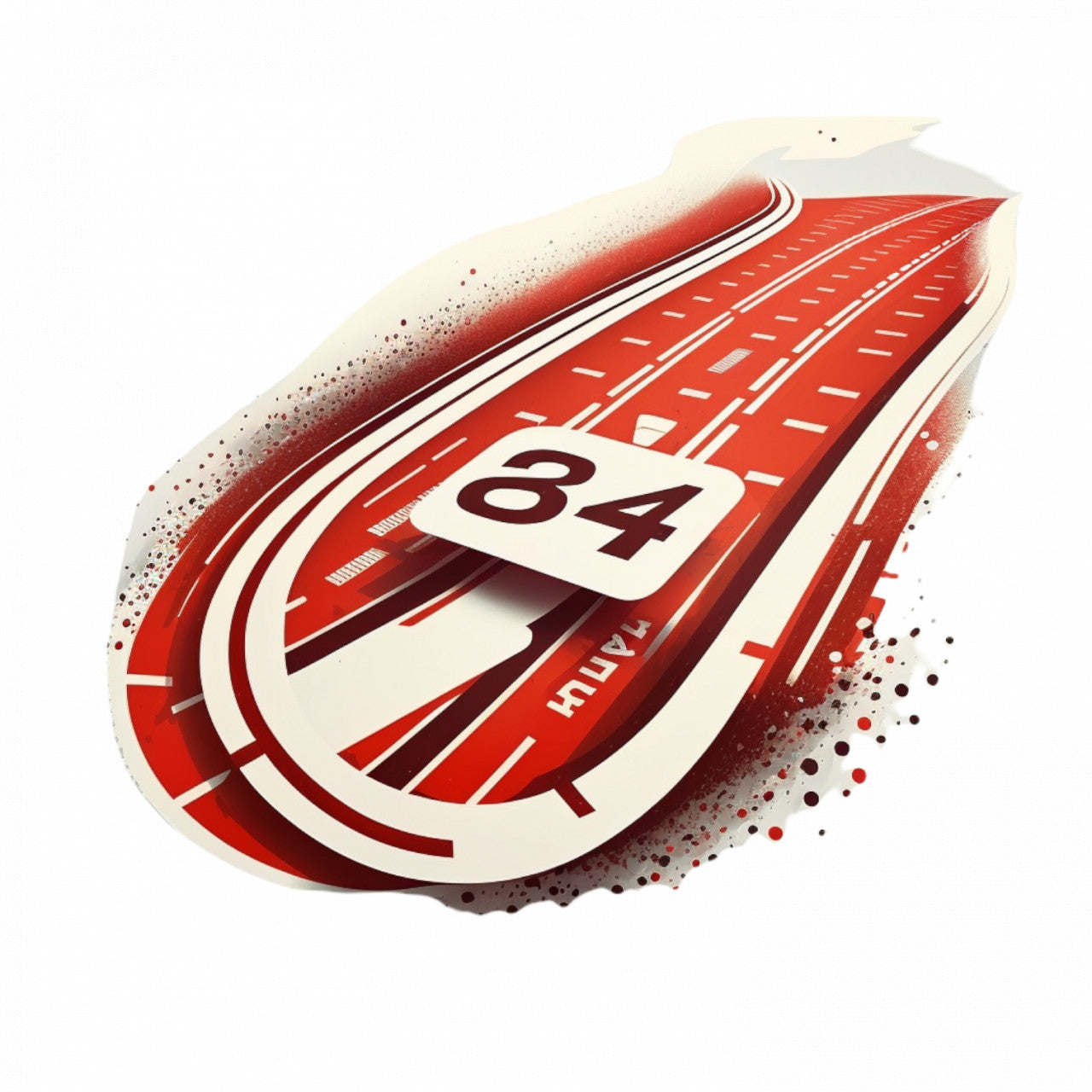 Set 5 bucati, Sticker decorativ, Pista de alergare, Rezistent la apa, NO7520, 6 cm, Multicolor