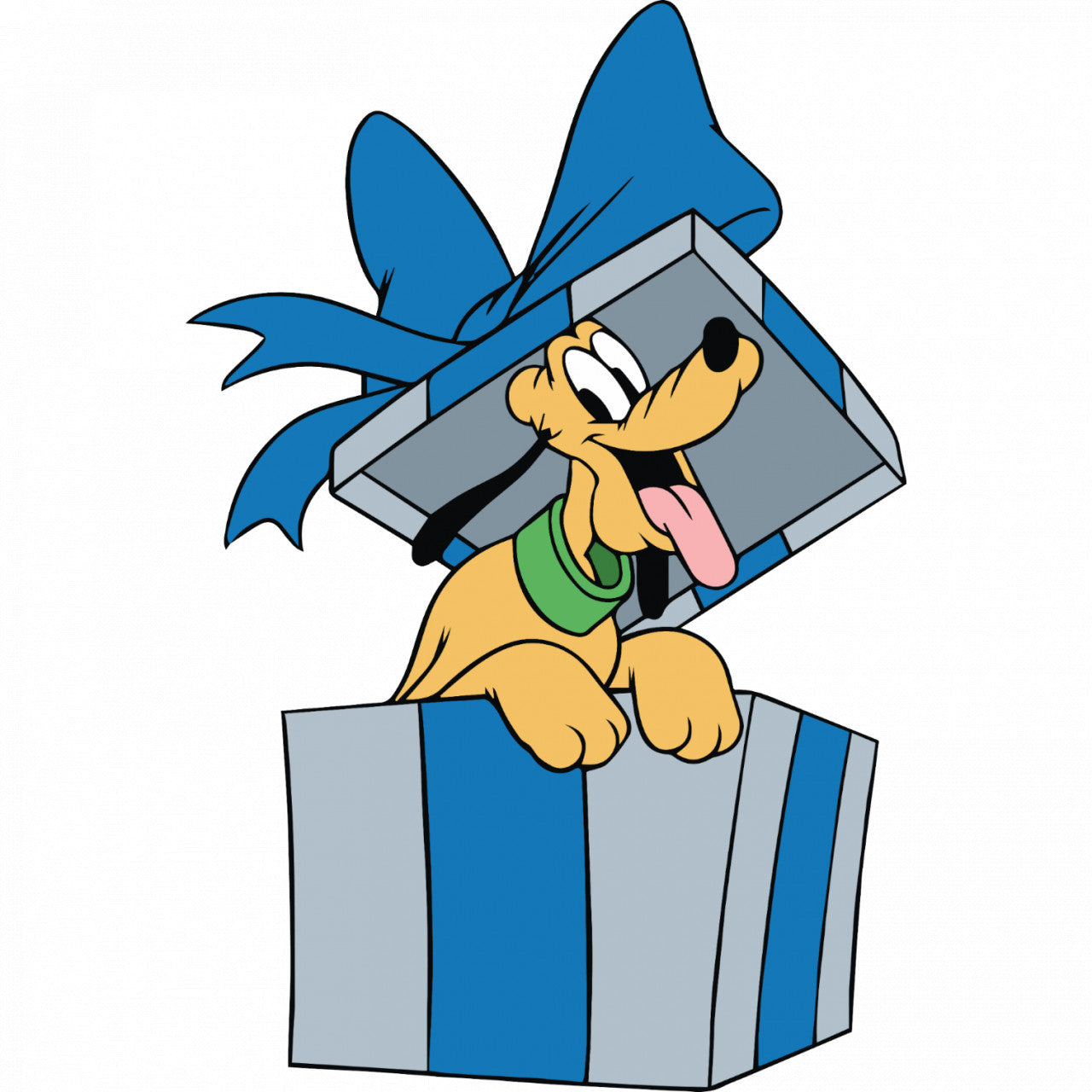 Set 5 bucati, Sticker decorativ, Pluto iesind din cadou, Rezistent la apa, NO7533, 6 cm, Multicolor