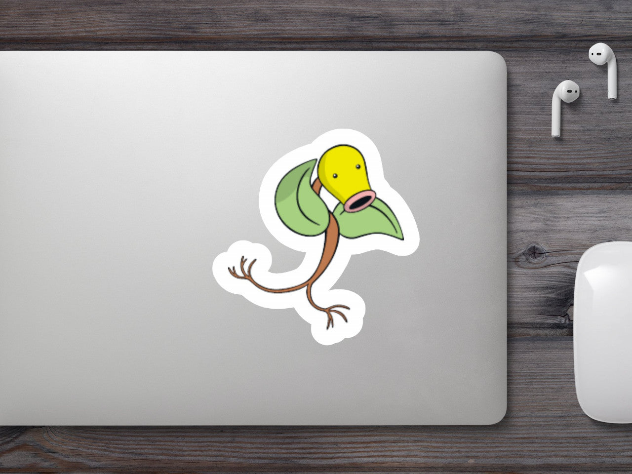 Set 5 bucati, Sticker decorativ, Pokemon Bellsprout, Rezistent la apa, NO7547, 6 cm, Multicolor