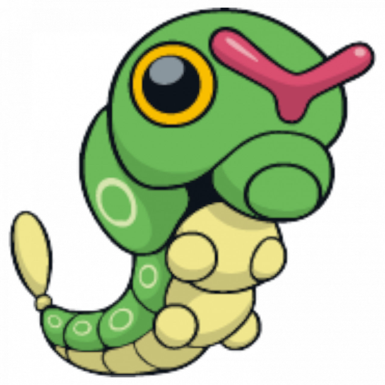 Set 5 bucati, Sticker decorativ, Pokemon Caterpie, Rezistent la apa, NO7551, 6 cm, Multicolor