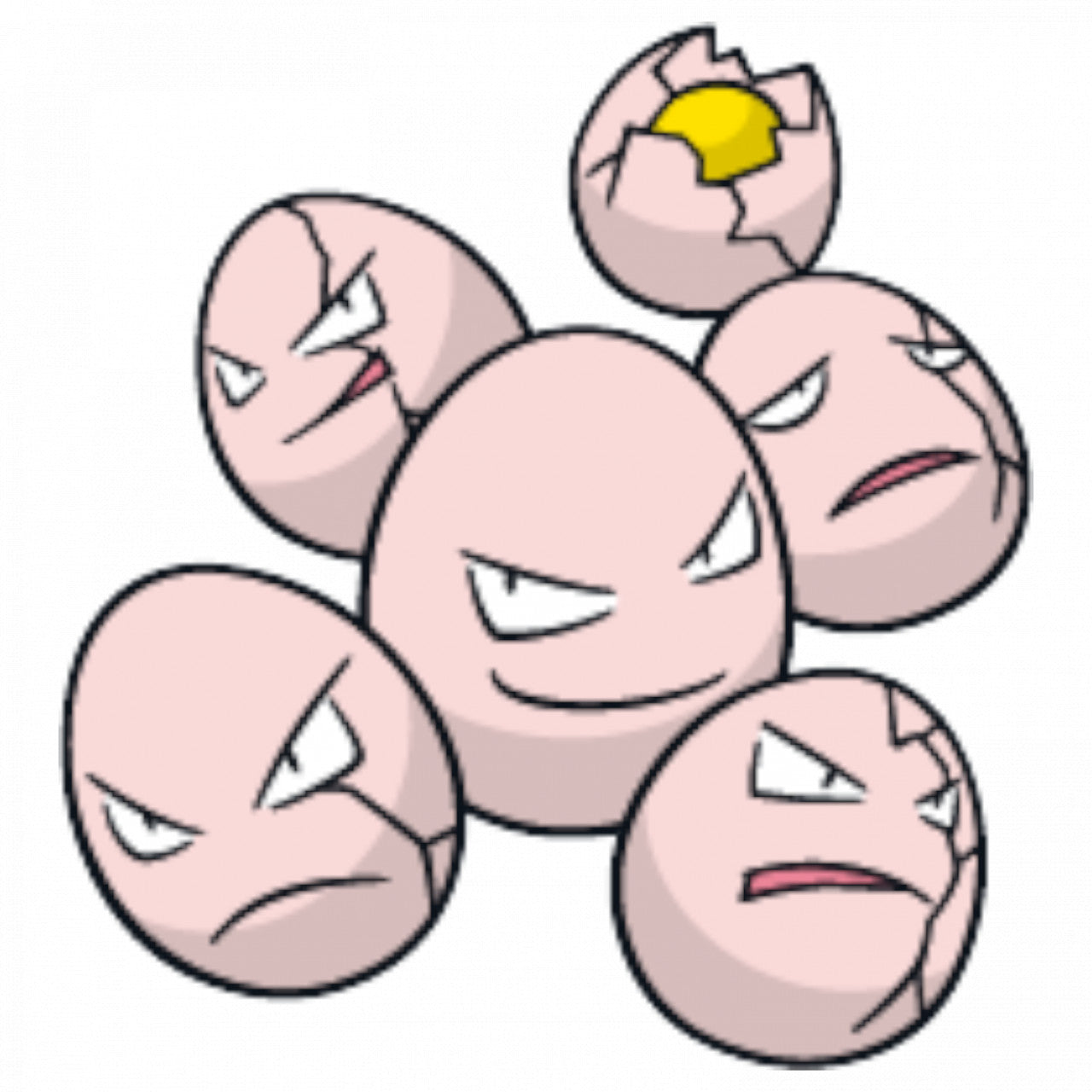 Set 5 bucati, Sticker decorativ, Pokemon Exeggcute, Rezistent la apa, NO7576, 6 cm, Multicolor