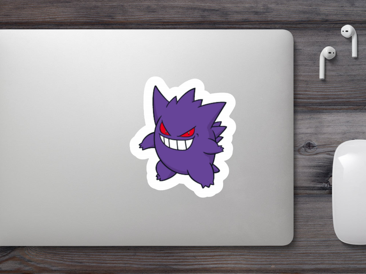 Set 5 bucati, Sticker decorativ, Pokemon Gengar siret, Rezistent la apa, NO7583, 6 cm, Multicolor
