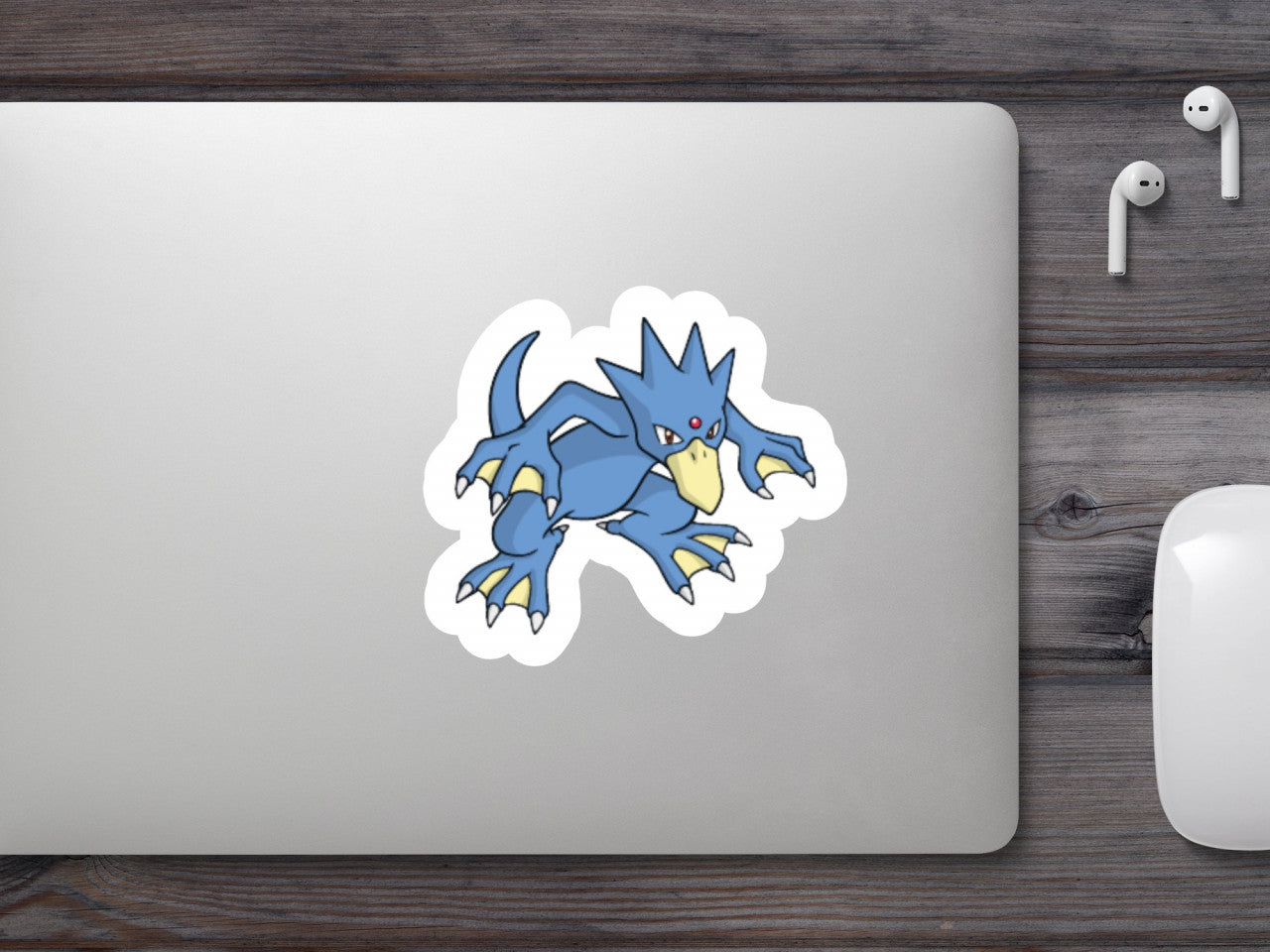 Set 5 bucati, Sticker decorativ, Pokemon Golduck, Rezistent la apa, NO7589, 6 cm, Multicolor