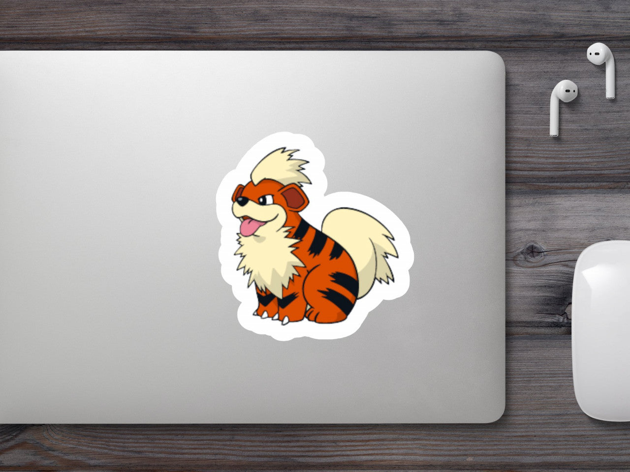 Set 5 bucati, Sticker decorativ, Pokemon Growlithe, Rezistent la apa, NO7593, 6 cm, Multicolor