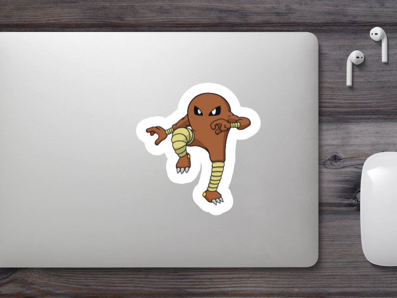 Set 5 bucati, Sticker decorativ, Pokemon Hitmonlee, Rezistent la apa, NO7598, 6 cm, Multicolor