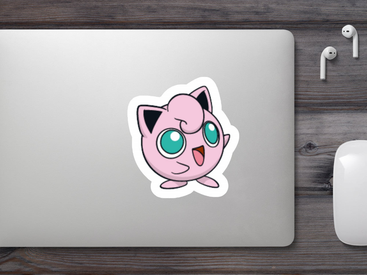 Set 5 bucati, Sticker decorativ, Pokemon Jigglypuff mirat, Rezistent la apa, NO7602, 6 cm, Multicolor