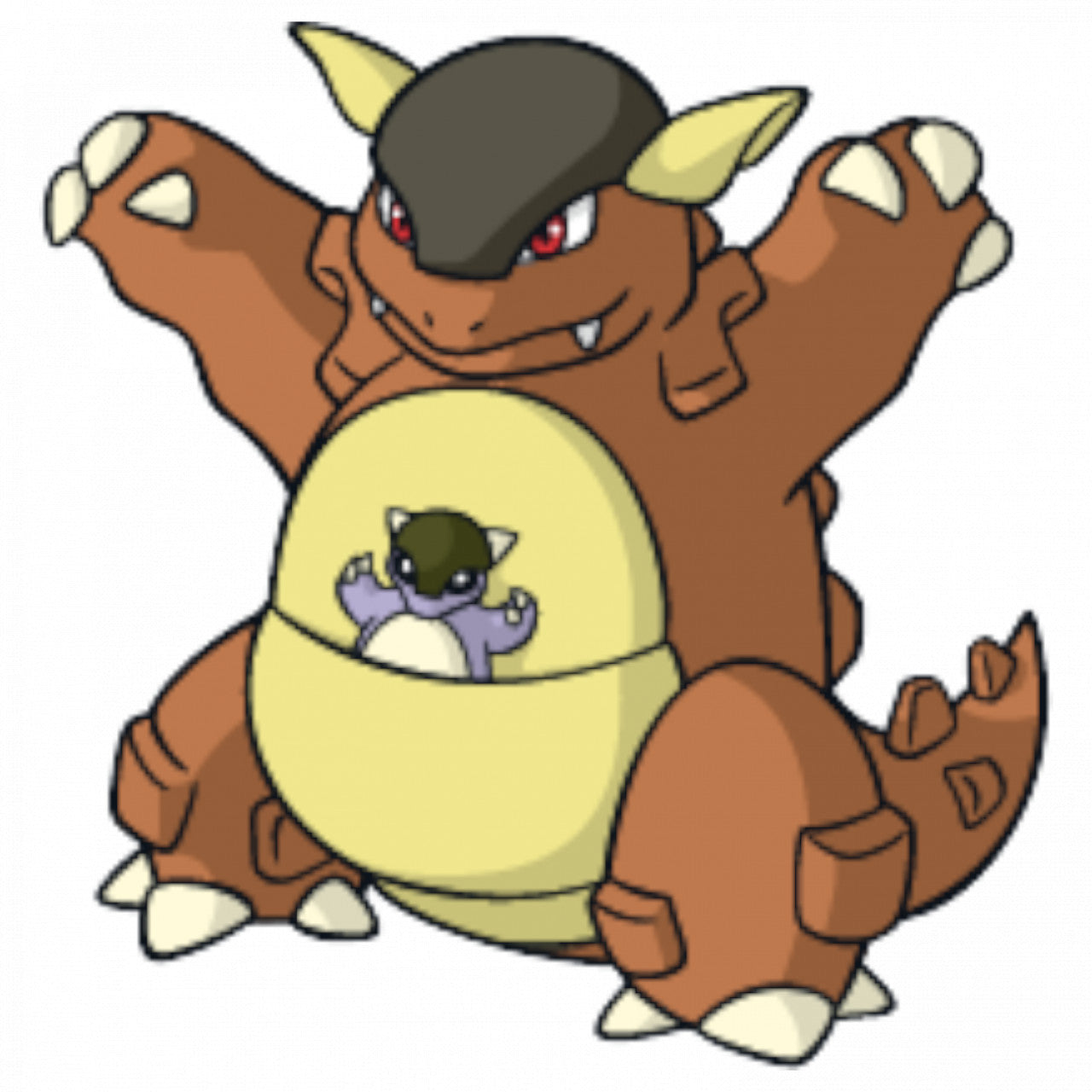 Set 5 bucati, Sticker decorativ, Pokemon Kangaskhan, Rezistent la apa, NO7609, 6 cm, Multicolor