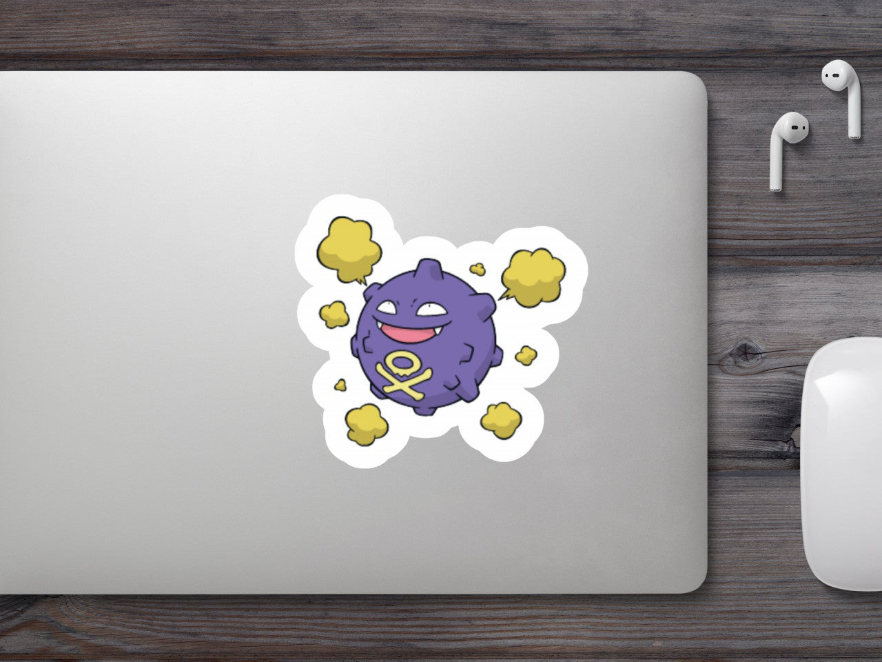 Set 5 bucati, Sticker decorativ, Pokemon Koffing, Rezistent la apa, NO7612, 6 cm, Multicolor