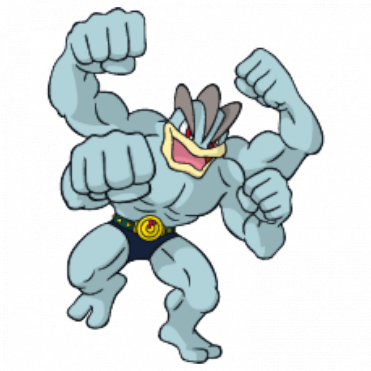 Set 5 bucati, Sticker decorativ, Pokemon Machamp, Rezistent la apa, NO7616, 6 cm, Multicolor