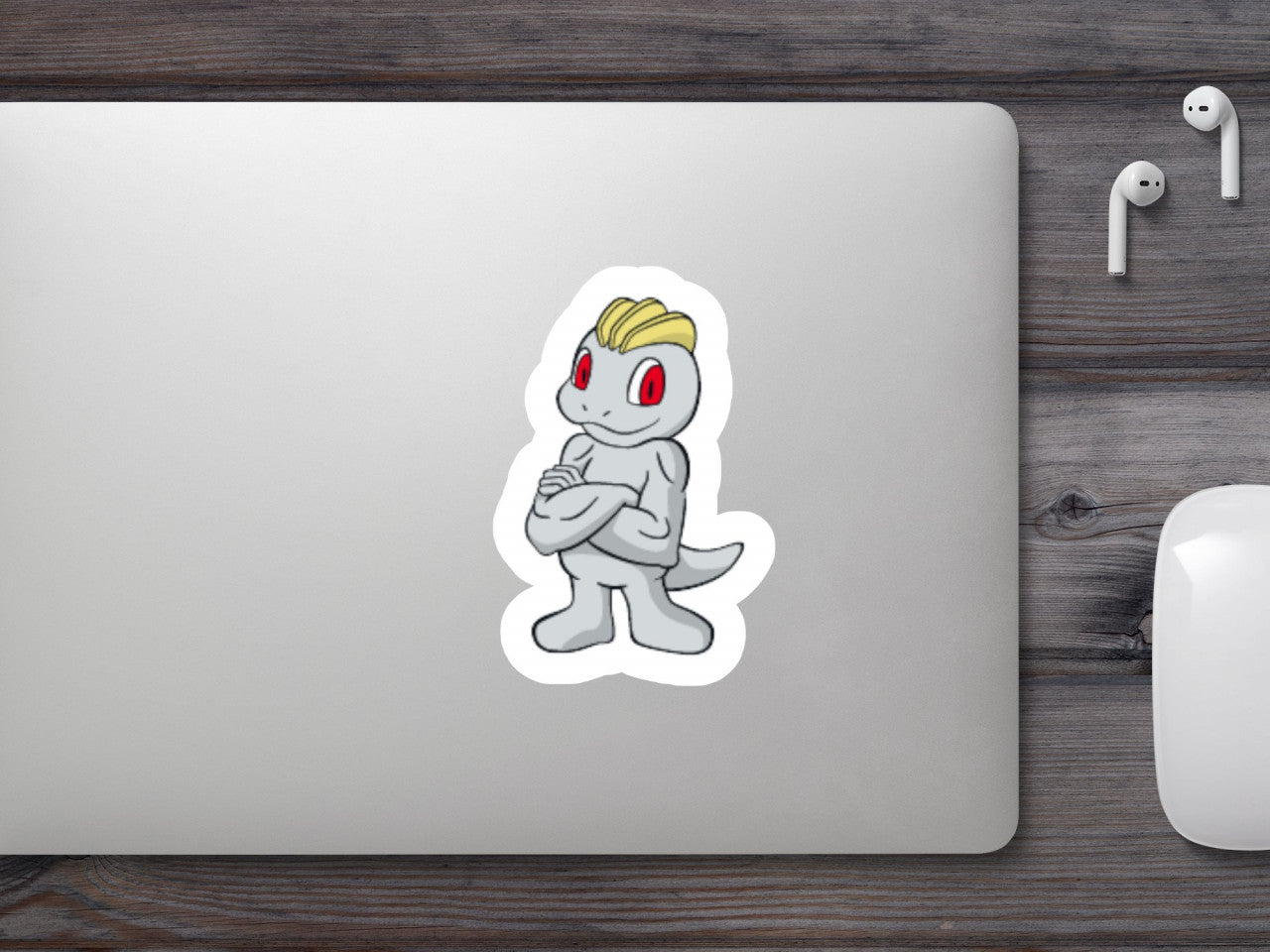 Set 5 bucati, Sticker decorativ, Pokemon Machop, Rezistent la apa, NO7618, 6 cm, Multicolor