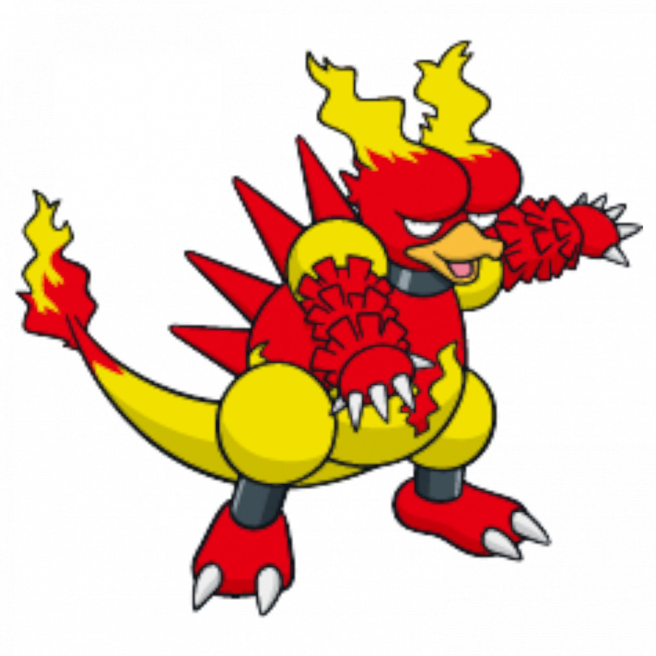 Set 5 bucati, Sticker decorativ, Pokemon Magmar, Rezistent la apa, NO7620, 6 cm, Multicolor