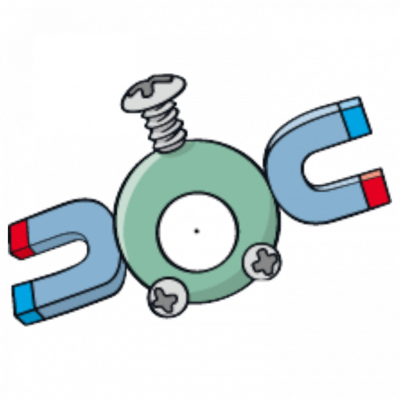 Set 5 bucati, Sticker decorativ, Pokemon Magnemite, Rezistent la apa, NO7621, 6 cm, Multicolor