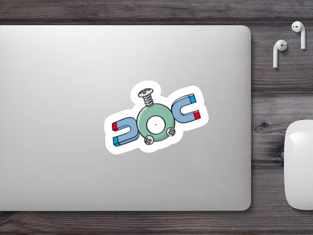 Set 5 bucati, Sticker decorativ, Pokemon Magnemite, Rezistent la apa, NO7621, 6 cm, Multicolor