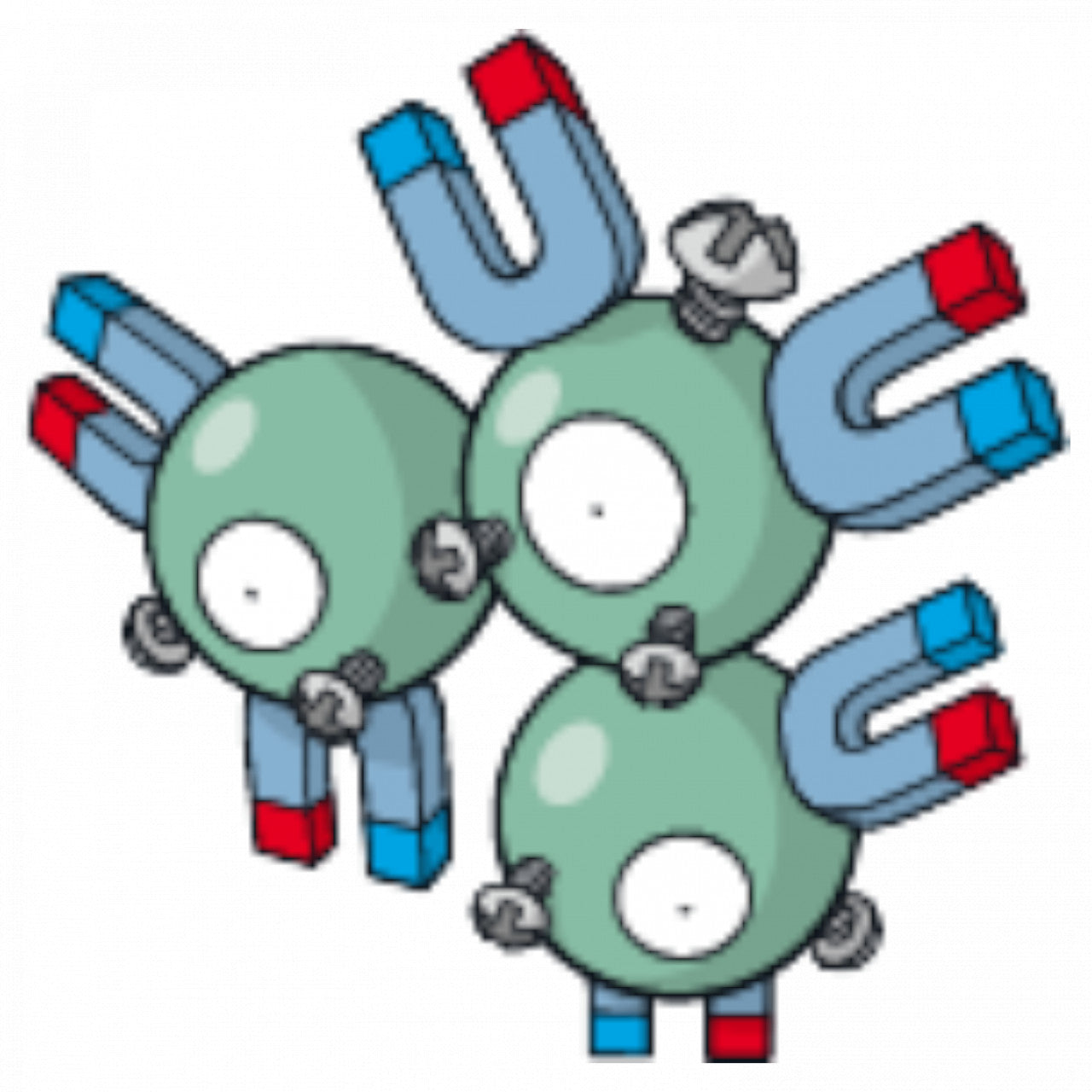 Set 5 bucati, Sticker decorativ, Pokemon Magneton, Rezistent la apa, NO7622, 6 cm, Multicolor