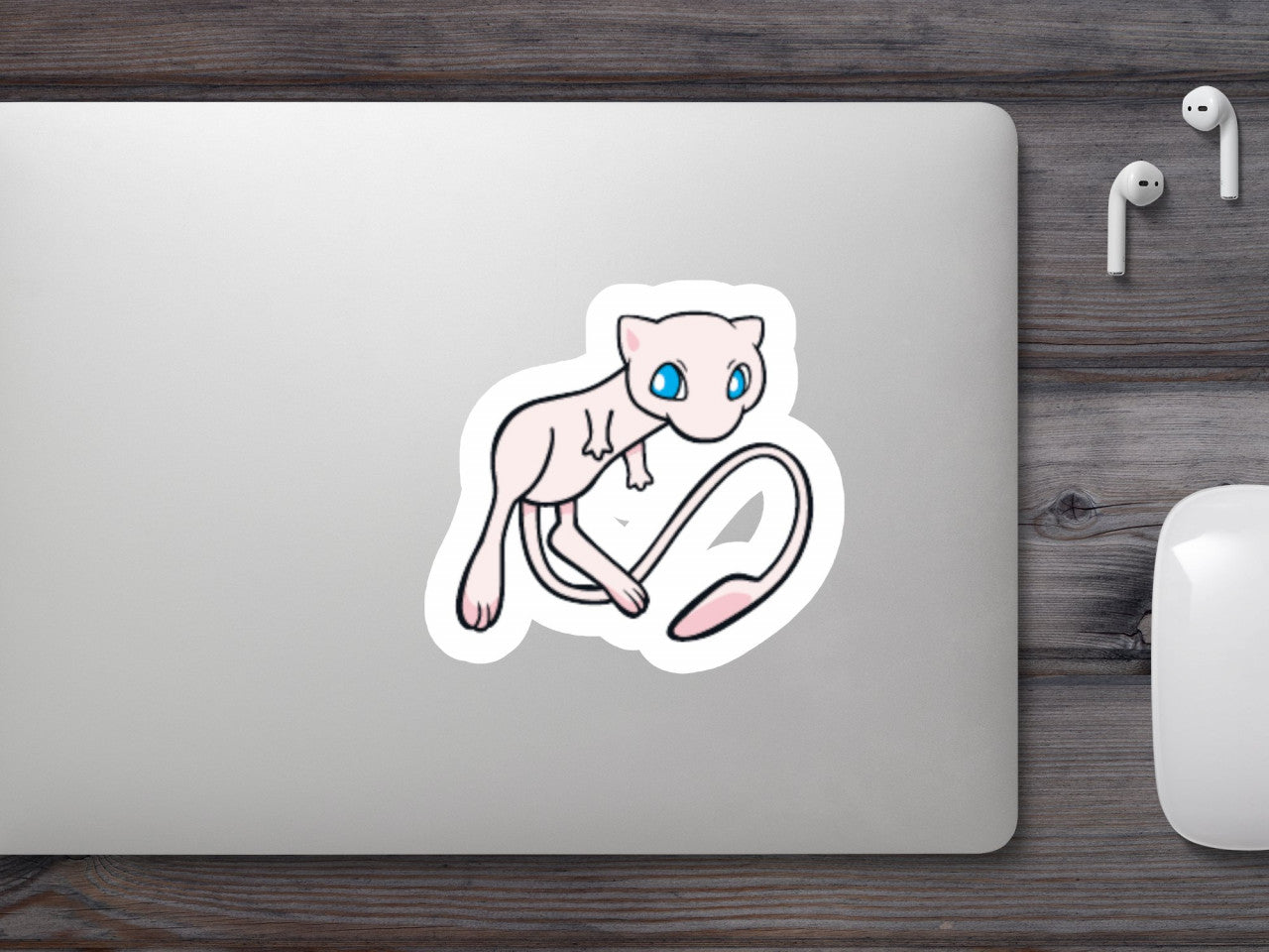 Set 5 bucati, Sticker decorativ, Pokemon Mew, Rezistent la apa, NO7629, 6 cm, Multicolor