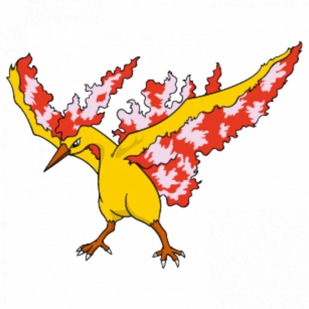 Set 5 bucati, Sticker decorativ, Pokemon Moltres, Rezistent la apa, NO7631, 6 cm, Multicolor