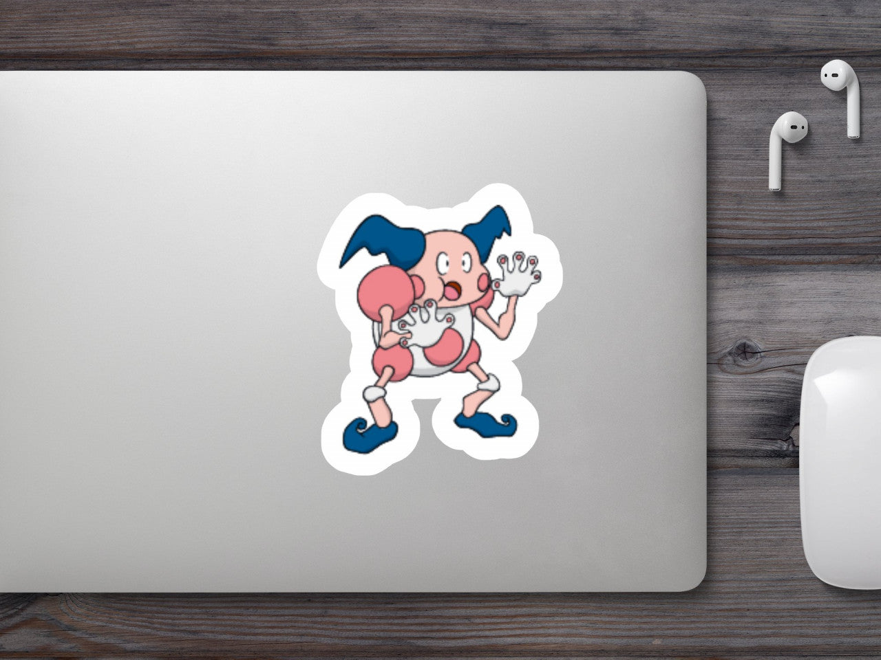 Set 5 bucati, Sticker decorativ, Pokemon Mr Mime, Rezistent la apa, NO7632, 6 cm, Multicolor