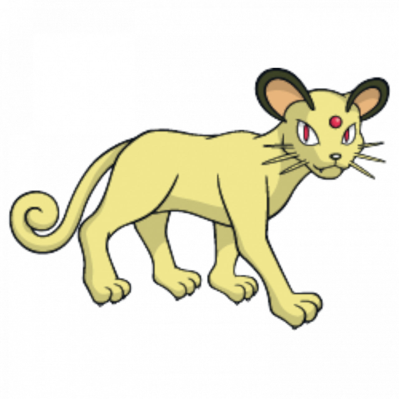 Set 5 bucati, Sticker decorativ, Pokemon Persian, Rezistent la apa, NO7646, 6 cm, Multicolor