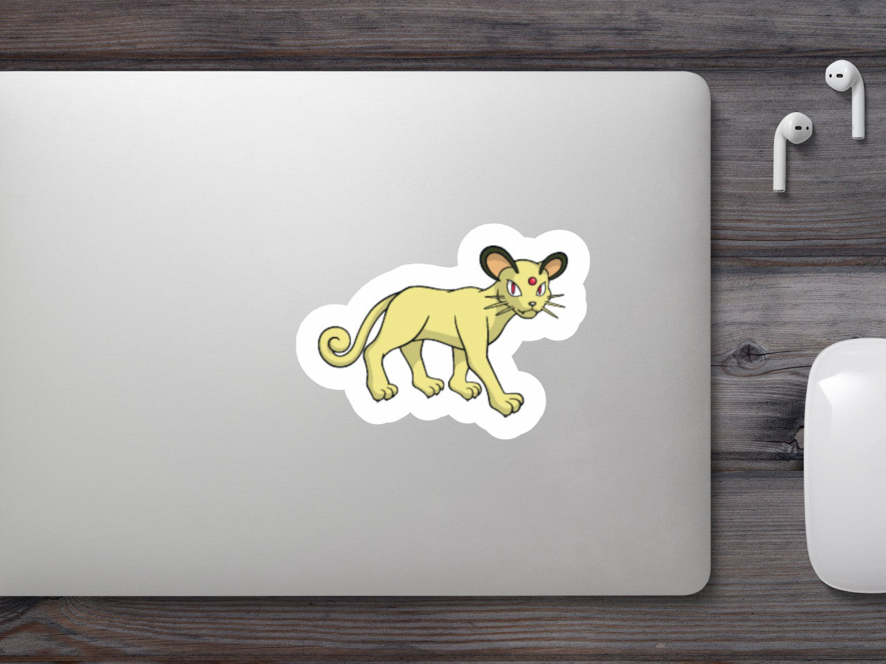 Set 5 bucati, Sticker decorativ, Pokemon Persian, Rezistent la apa, NO7646, 6 cm, Multicolor