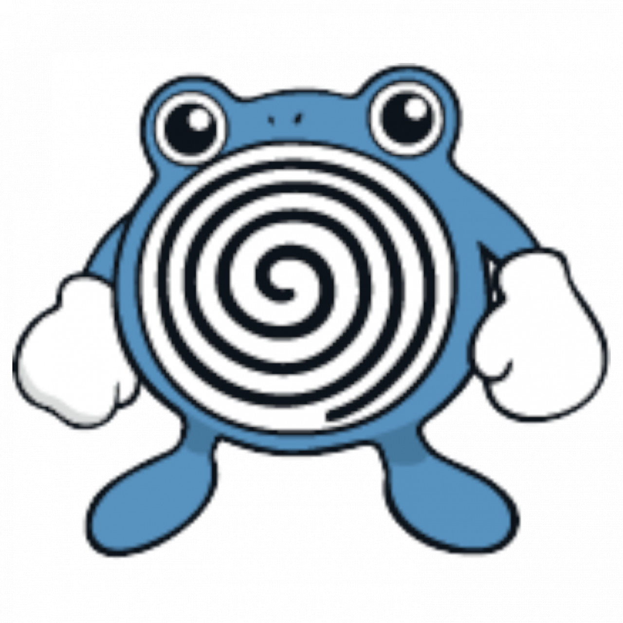 Set 5 bucati, Sticker decorativ, Pokemon Poliwhirl, Rezistent la apa, NO7653, 6 cm, Multicolor