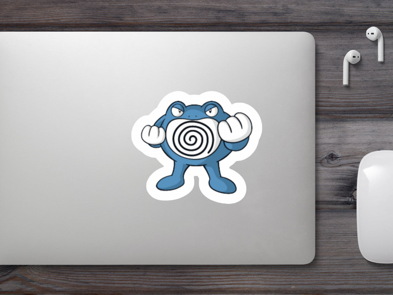 Set 5 bucati, Sticker decorativ, Pokemon Poliwrath, Rezistent la apa, NO7654, 6 cm, Multicolor