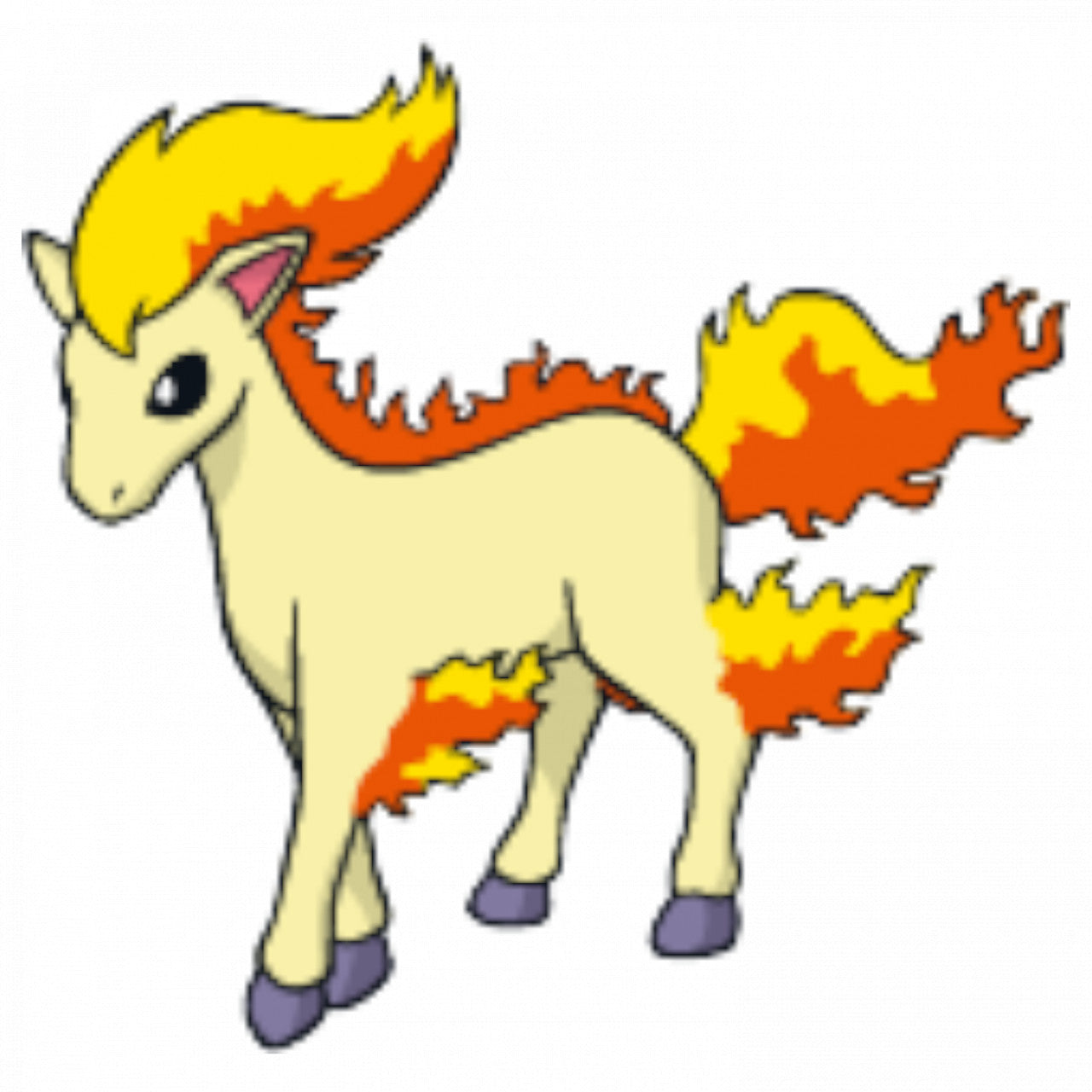 Set 5 bucati, Sticker decorativ, Pokemon Ponyta, Rezistent la apa, NO7655, 6 cm, Multicolor