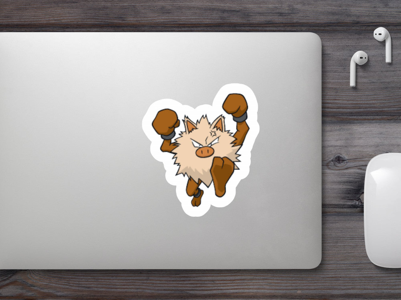 Set 5 bucati, Sticker decorativ, Pokemon Primeape, Rezistent la apa, NO7657, 6 cm, Multicolor