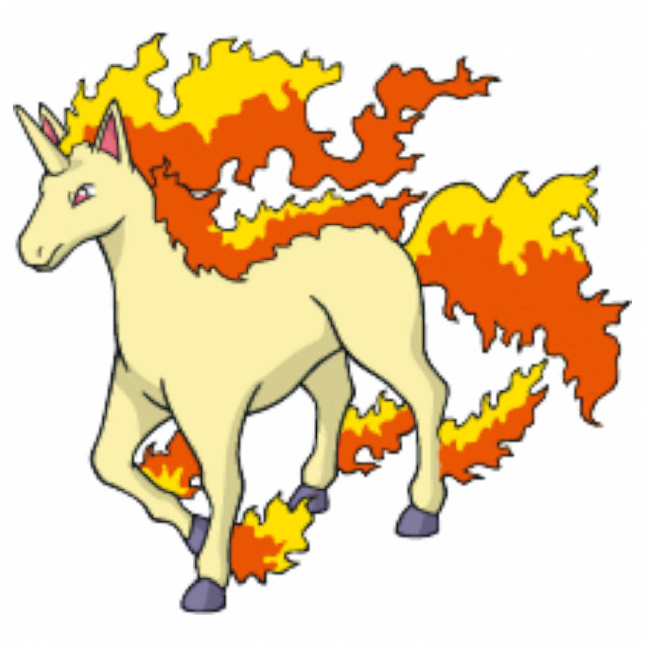 Set 5 bucati, Sticker decorativ, Pokemon Rapidash, Rezistent la apa, NO7660, 6 cm, Multicolor