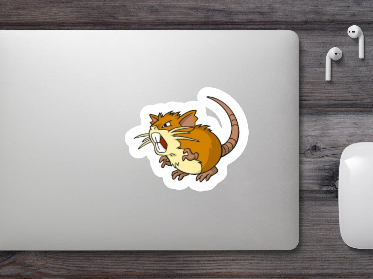 Set 5 bucati, Sticker decorativ, Pokemon Raticate, Rezistent la apa, NO7661, 6 cm, Multicolor