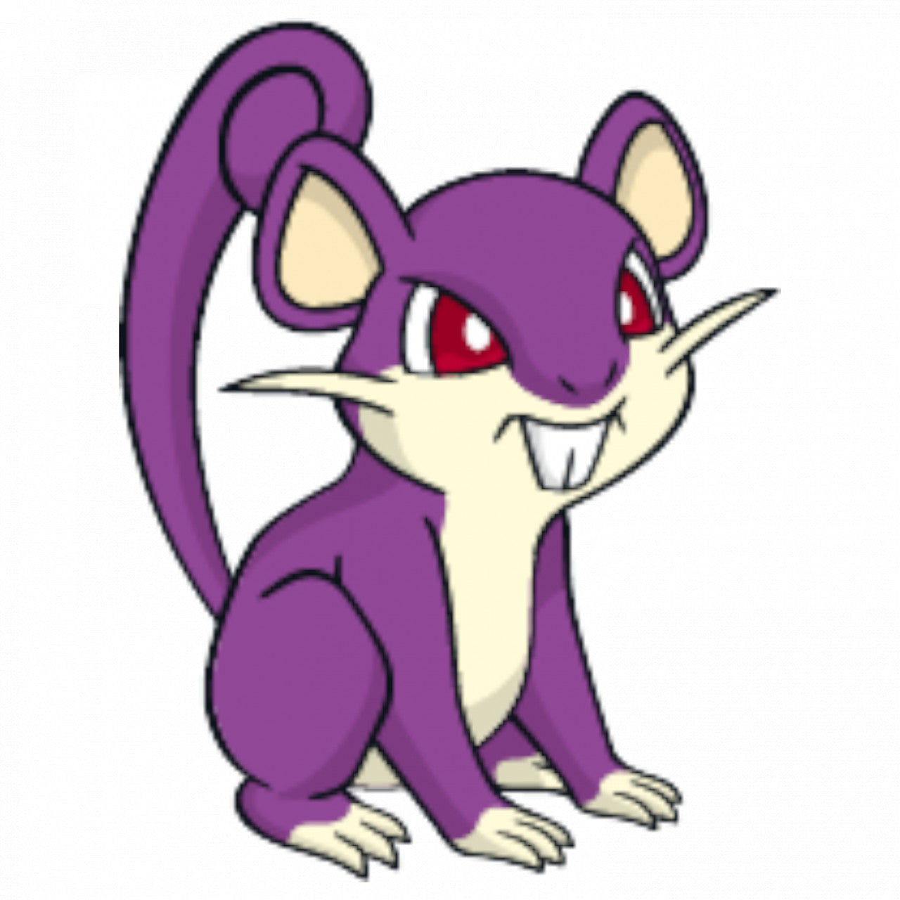 Set 5 bucati, Sticker decorativ, Pokemon Rattata, Rezistent la apa, NO7662, 6 cm, Multicolor