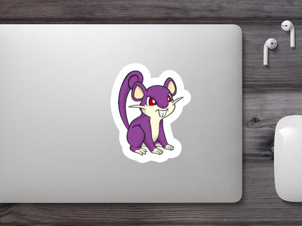 Set 5 bucati, Sticker decorativ, Pokemon Rattata, Rezistent la apa, NO7662, 6 cm, Multicolor