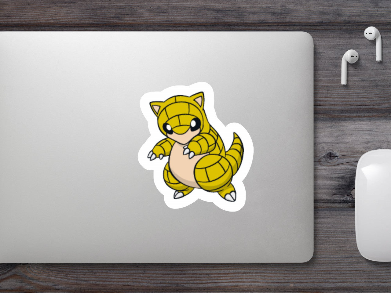 Set 5 bucati, Sticker decorativ, Pokemon Sandshrew, Rezistent la apa, NO7665, 6 cm, Multicolor